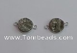 NGC5981 15mm coin plated druzy agate connectors wholesale