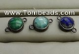 NGC5990 12mm coin mixed gemstone connectors wholesale