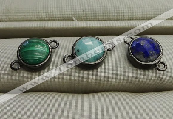 NGC5990 12mm coin mixed gemstone connectors wholesale