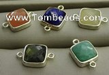 NGC5994 11*11mm quare mixed gemstone connectors wholesale