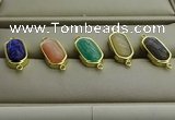 NGC5998 10*16mm oval mixed gemstone connectors wholesale