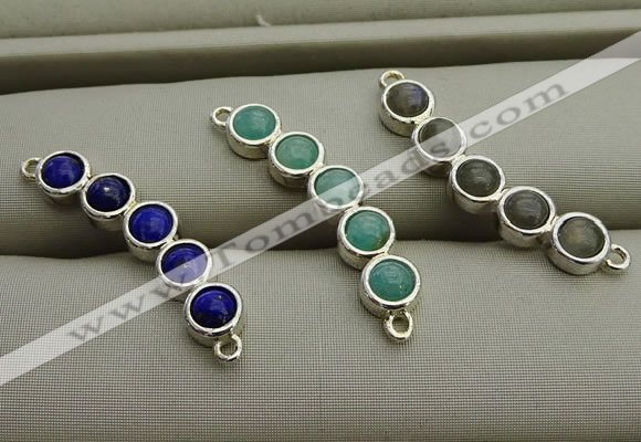 NGC6033 6*30mm mixed gemstone connectors wholesale