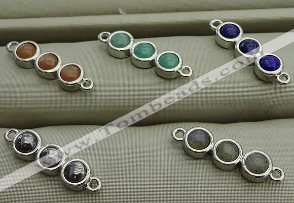 NGC6036 6*18mm mixed gemstone connectors wholesale