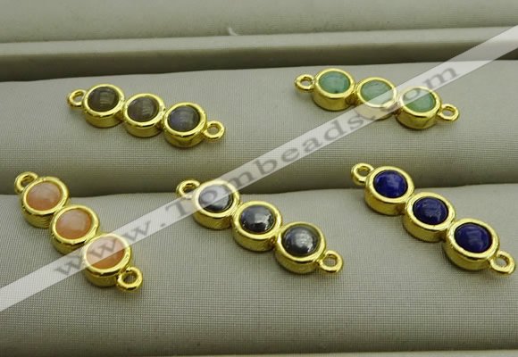 NGC6037 6*18mm mixed gemstone connectors wholesale