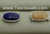 NGC6041 10*16mm oval mixed gemstone connectors wholesale