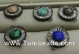 NGC6046 16mm coin mixed gemstone connectors wholesale