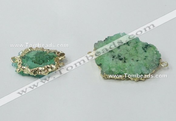 NGC605 15*20mm - 30*35mm freeform druzy agate connectors wholesale