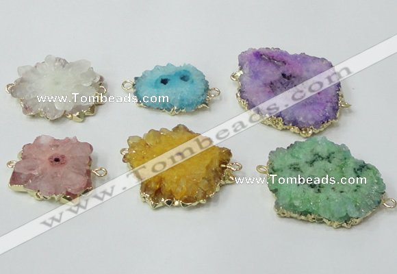 NGC606 15*20mm - 30*35mm freeform druzy agate connectors wholesale