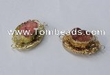 NGC611 22*30mm - 25*35mm freeform druzy agate connectors wholesale