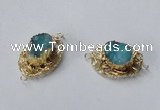 NGC612 22*30mm - 25*35mm freeform druzy agate connectors wholesale