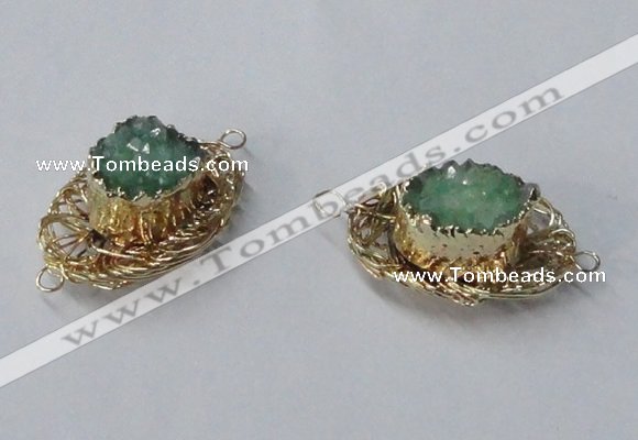 NGC613 22*30mm - 25*35mm freeform druzy agate connectors wholesale