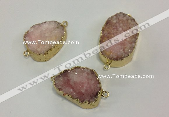 NGC620 15*20mm - 30*40mm freeform druzy agate connectors wholesale