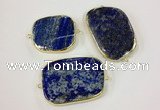 NGC628 30*40mm - 35*45mm freeform lapis lazuli connectors wholesale