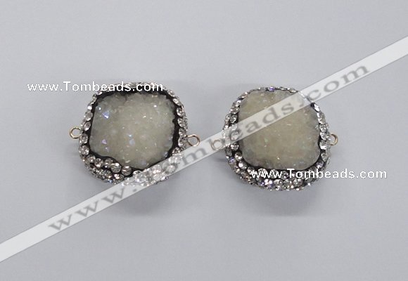 NGC629 24*25mm - 26*28mm freeform druzy agate connectors wholesale