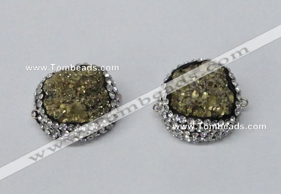 NGC633 24*25mm - 26*28mm freeform plated druzy agate connectors