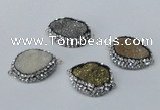NGC640 20*28mm - 25*30mm freeform plated druzy agate connectors