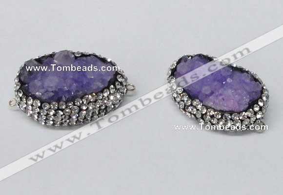 NGC646 20*30mm - 25*35mm freeform druzy agate connectors wholesale