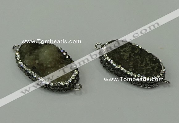 NGC6501 20*35mm freeform druzy agate connectors wholesale