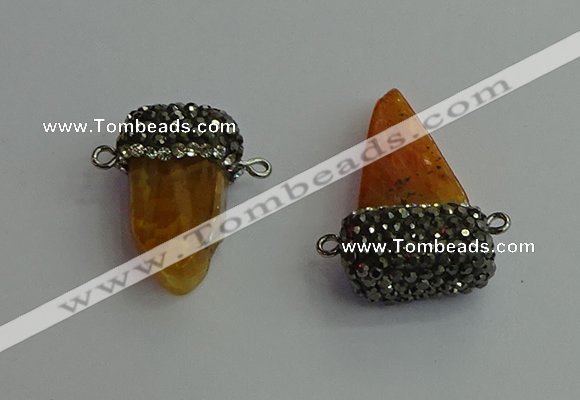 NGC6530 15*30mm - 20*40mm arrowhead agate gemstone connectors