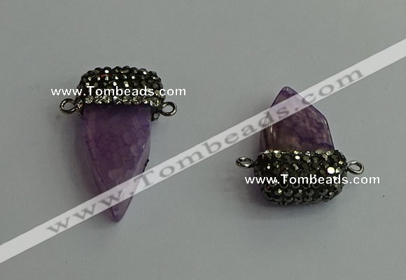 NGC6531 15*30mm - 20*40mm arrowhead agate gemstone connectors