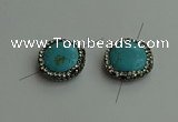 NGC6552 18mm flat round turquoise connectors wholesale