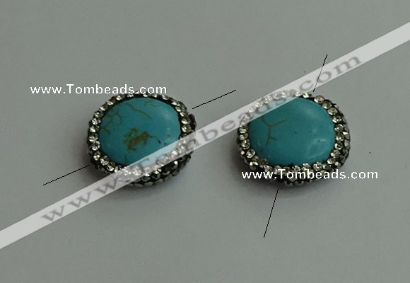 NGC6552 18mm flat round turquoise connectors wholesale