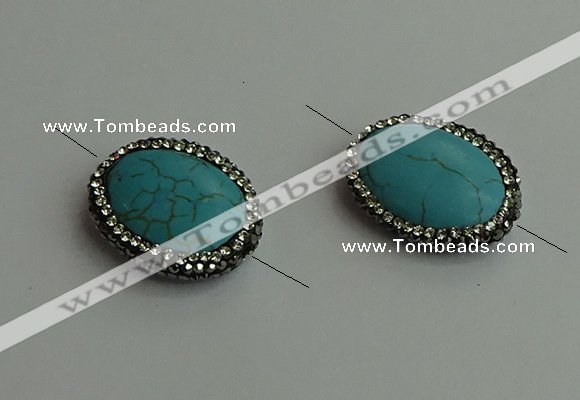 NGC6555 20*25mm oval turquoise connectors wholesale