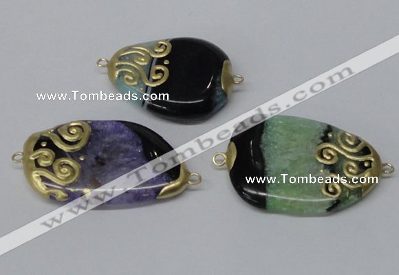 NGC659 20*30mm - 30*40mm freeform druzy agate connectors wholesale