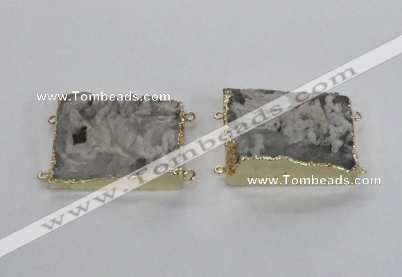 NGC661 25*30mm - 30*40mm rectangle druzy agate connectors wholesale