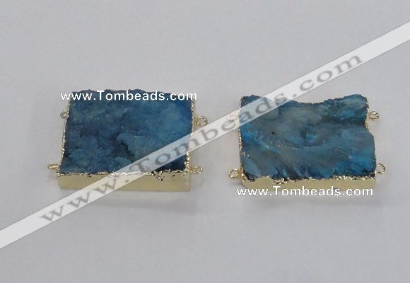 NGC662 25*30mm - 30*40mm rectangle druzy agate connectors wholesale