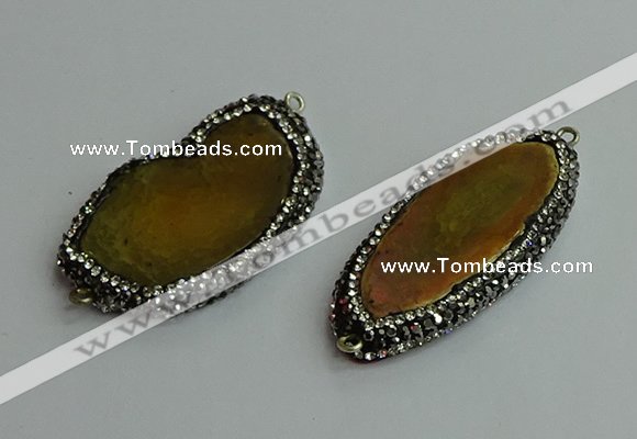 NGC6631 25*40mm - 30*55mm freeform agate connectors wholesale