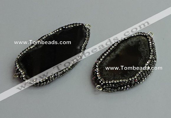 NGC6637 25*40mm - 30*55mm freeform agate connectors wholesale