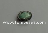 NGC6658 18*25mm faceted freeform amazonite connectors