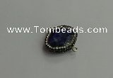 NGC6664 18*25mm faceted freeform lapis lazuli connectors