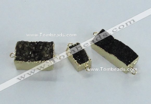 NGC698 10*15mm - 15*28mm rectangle druzy agate connectors