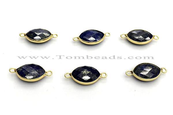 NGC7040 11*15mm faceted oval lapis lazuli connectors