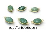 NGC7043 11*15mm faceted oval amazonite connectors