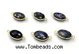 NGC7045 11*15mm faceted oval lapis lazuli connectors