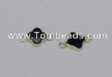 NGC721 14mm flower black agate gemstone connectors wholesale