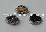 NGC738 16*22mm - 18*25mm freeform plated druzy agate connectors