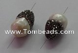 NGC7502 15*26mm teardrop shell pearl connectors wholesale