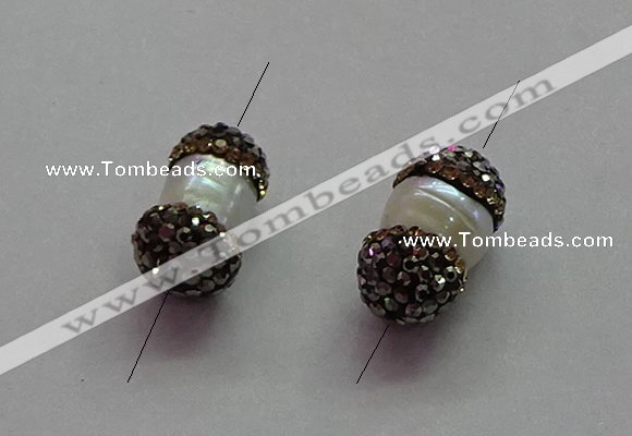 NGC7505 8*14mm - 8*18mm nuggets shell pearl connectors wholesale