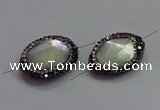 NGC7512 15*20mm faceted freeform shell pearl connectors wholesale