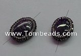 NGC7526 15*20mm - 16*22mm oval amethyst connectors wholesale