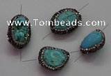 NGC7529 15*20mm - 18*25mm nuggets turquoise connectors wholesale