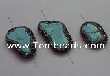 NGC7530 15*20mm - 18*25mm freeform turquoise connectors wholesale