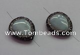 NGC7537 22*30mm flat teardrop quartz connectors wholesale