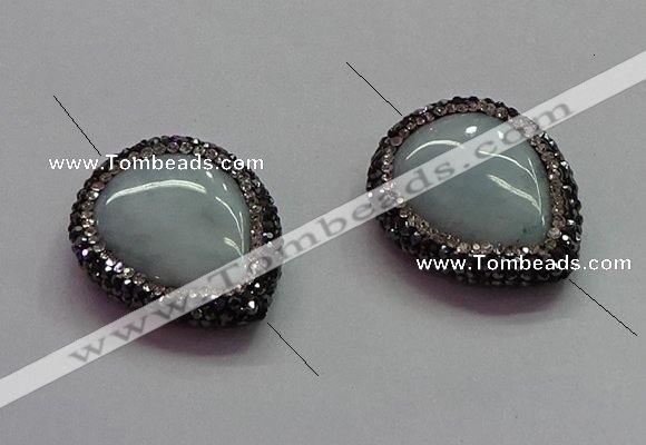 NGC7537 22*30mm flat teardrop quartz connectors wholesale