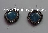 NGC7542 20*22mm faceted flat teardrop quartz connectors wholesale