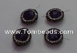 NGC7555 16mm faceted coin amethyst connectors wholesale